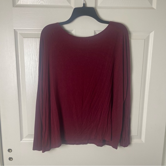 Tobi Deep Red Long Sleeve Top - Picture 3 of 3
